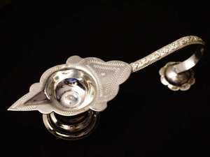 High Quality Environment-Friendly 925 <b>Silver</b> Diya Oil <b>Lamp</b> 30.40g Handcrafted Puja 12.5cm Traditional Indian Decor - Product Image 4