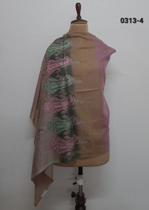 100% <b>Wool</b> With Fine Embroidery <b>Shawls</b> Or Scarf - Product Image 5