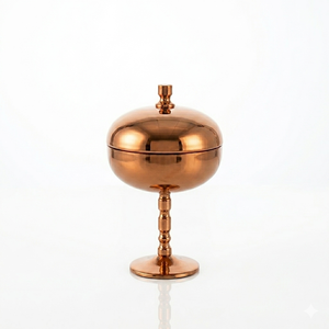 Moderno y Lujoso Tarro de Dulces de Acero Inoxidable con Acabado Espejo y Tapa Metálica, Elegante Contenedor de Dátiles con Pedestal para Decoración de Ramadán - Product Image 4