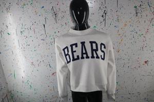 Sweat-shirt à col montant gris cendré BEARS, 100% bleu, broderie appliquée, col large, URBAN PRODUCTIONS - Product Image 4