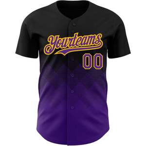 Camisetas de Béisbol Personalizadas con Degradado para Hombres, Mujeres y Jóvenes, Ropa de Softbol Personalizada con Botones, Nombre, Número y Logotipo Impresos - Product Image 2