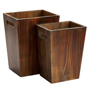 Premium Wooden Slatted Dustbin with <b>Lid</b> Rustic Storage Waste Eco-Friendly Home Waste Basket - Product Image 6