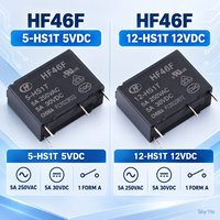 Relais de puissance PCB HF46F 5-HS1T 12-HS1T 5V 12V 5A 250VAC SPST normalement ouvert pour contrôle électrique d'appareils électroménagers – Vente en gros