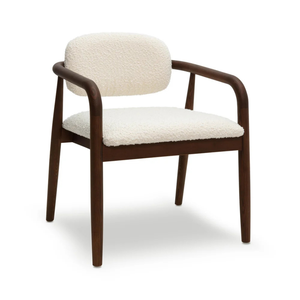 Midcentury Modern <b>Upholstered</b> Dining <b>Chair</b> With Wood Legs And Wool Cushion For Home Or Commercial Use - Product Image 1