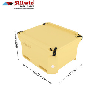 660L ABS Insulated Fish Tub Thick Wall Plastic Cooler Box Embossed Square Ice <b>Storage</b> <b>Crate</b> for Seafood Transport - Product Image 1