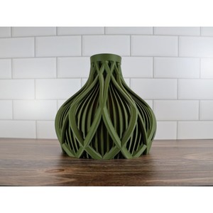 New Arrival Fantastic Quality Modern Green Geometric Tabletop <b>Vase</b> with Artificial Flowers - Product Image 2