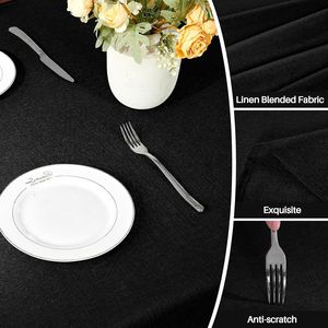 Tovaglia Rettangolare Impermeabile in Lino Testurizzato, Copertura per Tavolo da Pranzo Rettangolare Antimacchia e Lavabile - Product Image 3