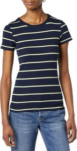 Camiseta de Mujer, Cuello en V, 100% Algodón Jersey, Azul Marino, Manga Corta, Corte Regular, Transpirable, para Todas las Temporadas - Product Image 6