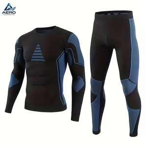 Ensemble de vêtements de sport compressifs 2 pièces pour MMA et boxe, tenue de sport ajustée, sous-vêtement de performance à haute élasticité pour l'entraînement - Product Image 1