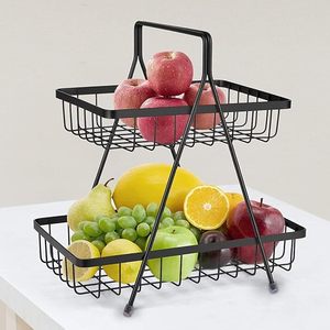 Multi Layer Tiered Metal Fruit <b>Basket</b> For Fruits Storage And Kitchen Counter Organization And Display <b>Stand</b> - Product Image 1