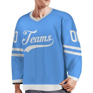 Maillot de hockey sur glace style rétro, col en V, tissu de haute qualité, maillot de sport pour les jeux en plein air, logo personnalisé, vêtements de sport - Product Image 2