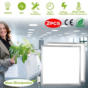 2 Pannelli LED da 48W 2FT 5800LM 7000K, Illuminazione a Soffitto Equivalente a 150W, Troffer Incassato con Bordo Luminoso per Ospedali - Product Image 1