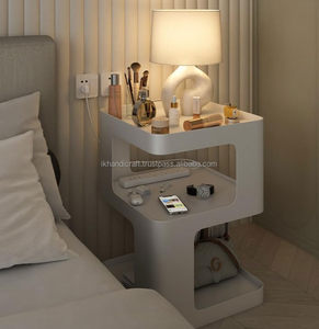 โต๊ะข้างเตียงโลหะ3ชั้นสไตล์โมเดิร์นสีขาวตั้งโต๊ะข้างเตียงมีช่องเก็บของขนาดเล็กชั้นเก็บของข้างเตียงอพาร์ทเมนต์ดีว่า - Product Image 4