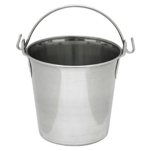 Cubo de metal de acero galvanizado con asa, cubo redondo plateado para uso doméstico, jardín y almacenamiento general, decoración para el hogar y jardín - Product Image 3