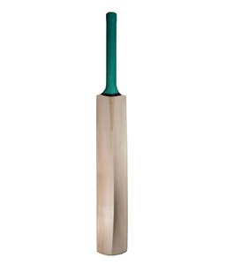 Batte de cricket classique en bois avec poignée verte, design durable pour l'utilisation au cricket - Product Image 2