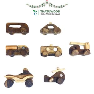 Ensemble de voitures en bois Thatuwood, faites à la main, en forme de voiture, pour ranger les jouets dans la chambre des enfants - Product Image 3