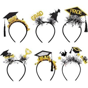 6 Pezzi Fasce per Capelli con Cappello di Laurea 2025, Perfette come Accessori per Foto per Decorazioni Festa di Laurea Classe 2025 - Product Image 1