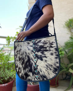Nuevo bolso de mano con pelo en piel de vaca grande y bandolera con borlas para mujer, bolsos de lujo personalizados de cuero genuino occidental para mujer - Product Image 2