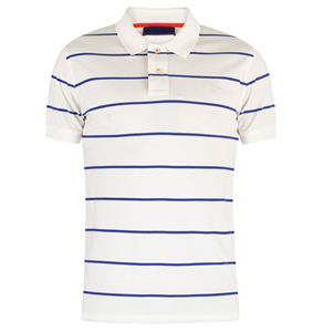 Polo de Manga Corta a Rayas para Hombre, Tela Oxford, Corte Casual, Largo Regular, Diseño Estampado - Product Image 2