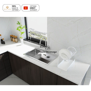 Panel de Cuarzo para Revestimiento NV897 con Delicado y Sutil Veteado Dorado, Resistente al Moho, Piedra de Cuarzo Sintética Hecha en Vietnam - Product Image 3
