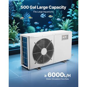 1-1/2 HP Aquatic Water <b>Chiller</b> for 500-Gallon <b>Aquariums</b> Fast Cooling Hydroponics Fish Tank Axolotl Quiet 1-1/2 HP Refrigeration - Product Image 4