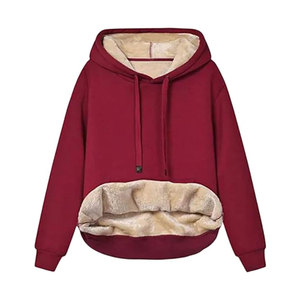Factory Direct Women Oversized Fleece Hoodie Loose Casual <b>Plain</b> <b>Sweatshirt</b> Wholesale Custom Logo Loose Fit Women Drop Shoulder - Product Image 5