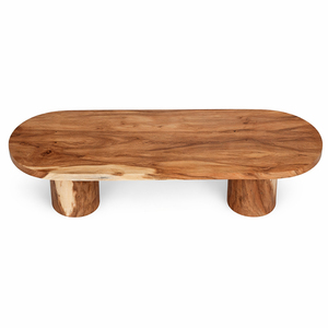 Mesa de Comedor Ovalada de Madera de Suar, Estilo Moderno de Mediados de Siglo, Hecha a Mano, Ecológica y Duradera, con Patas Cilíndricas Torneadas, para Hogar u Hotel - Product Image 3