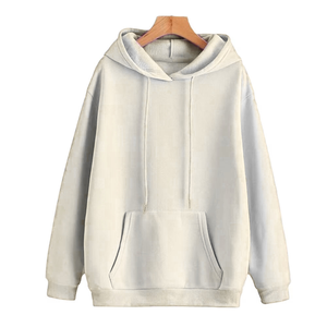 Sweat-shirt à capuche unisexe surdimensionné en molleton français, couleur unie, décontracté, avec poche kangourou - Product Image 2
