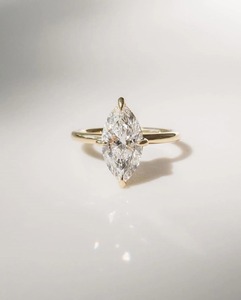 แหวนเพชรทรงมาร์คีส์มินิมอล 2 กะรัต เพชรเลี้ยงในห้องปฏิบัติการ ทองคำขาว 14K วงแหวนบาง 1.8 มม. แหวนหมั้นหรือแหวนวันครบรอบสุดหรู - Product Image 1