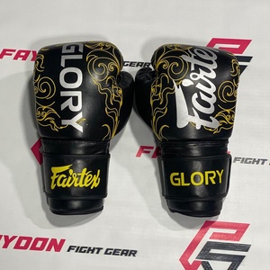 ถุงมือชกมวยหนังแท้ Fairtex Glory สีน้ำเงินทอง รุ่นล่าสุด ออกแบบพิเศษสำหรับมวยไทย มวยสากล MMA ฝึกซ้อมและแข่งขันระดับมืออาชีพ - Product Image 3