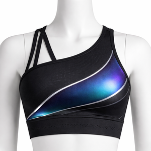 Nuevo Diseño Lulu Conjuntos Deportivos para Mujer Spandex/Nylon de Secado Rápido, Bra de Yoga con Espalda Cruzada y Leggings de Cintura Alta Efecto Piel Desnuda - Product Image 4