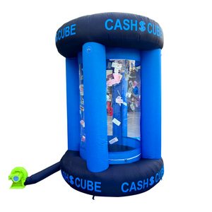 Cube gonflable commercial pour jeu de carnaval avec distributeur de billets |   Stand de distribution d'argent portable pour promotions et événements - Product Image 4