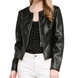 Chaqueta de Motocicleta 2026 Personalizada de la Mejor Calidad para Mujer, de Piel de Oveja Auténtica, Transpirable, con Cuello Camisero, Corte Ajustado, Color Negro - Product Image 3