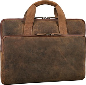 High Demand Genuine Leather <b>Laptop</b> Briefcase Classic Business Bag with Zipper Closure Protective Handle Carrying System For Sale - Product Image 1