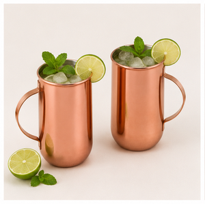 แก้วมอสโกมิวล์ทองแดงแท้ทำมือระดับพรีเมียม พร้อมหูจับตามหลักสรีรศาสตร์ สำหรับค็อกเทล เบียร์ และอุปกรณ์บาร์ - Product Image 3
