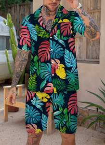 Camisa de Manga Corta con Estampado Tropical para Hombre, Ropa de Playa Vibrante para Verano, Atuendo Informal Ligero para Vacaciones - Product Image 2