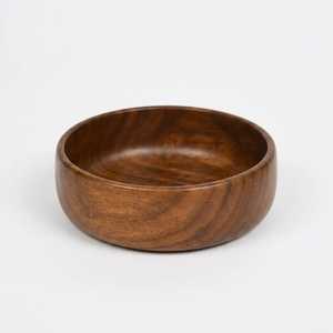 Juego de Dos Tazones para Ensalada de Madera de Nogal Oscuro, Ecológicos, Ligeros, Duraderos, para Servir Frutas, Diseño Moderno - Product Image 3