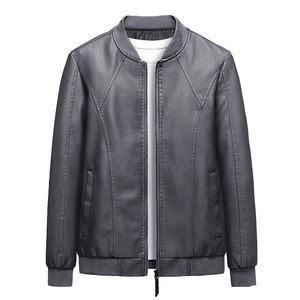 Veste en cuir véritable pour homme Bemore, style décontracté, simple, en cuir de vache véritable, manches longues, pour l'automne et le printemps - Product Image 6