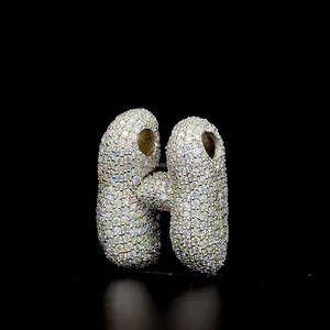 Petit pendentif bulle au design tendance en or 10 carats avec pendentif en diamant de laboratoire du fabricant indien de bijoux en diamant haut de gamme - Product Image 4