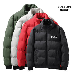High Quality Breathable Fleece Puffer <b>Jacket</b> Men Custom Logo Winter Streetwear Trap <b>Star</b> Plus Size Stand Collar Polyester/Cotton - Product Image 4