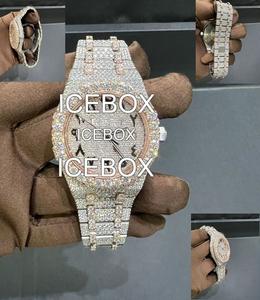 Mossinate <b>Watches</b> Stainless Steel VVS Moissanite <b>Watch</b> Mechanical Diamond <b>Watch</b> <b>Men</b> Hip Hop Buss Down Pass Diamond Tester - Product Image 1