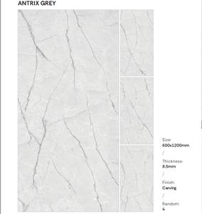 Carrelage en porcelaine texturé effet marbre de luxe 600x1200mm, best-seller, grand format moderne pour salle de bain et villa - Product Image 5