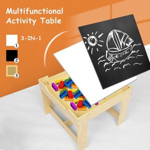 Tavolo e sedia in legno per bambini con due sacchetti di stoccaggio tra cui un tavolo e due sedie - Product Image 5