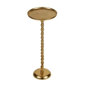Modern Brass Pedestal <b>Console</b> <b>Table</b> with Twisted <b>Leg</b> Design for Living Room Furniture - Product Image 3