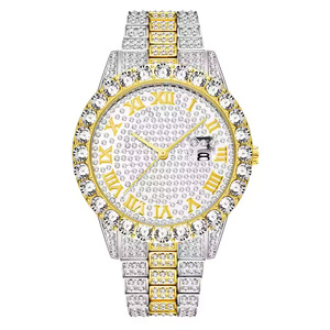 Montre à quartz Hip Hop haut de gamme pour homme, sertie de diamants Moissanite, montre-bracelet de luxe moderne - Product Image 1