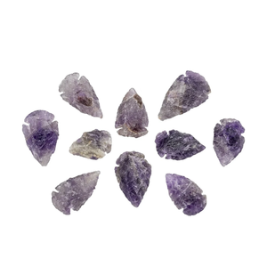 Pointes de flèche en pierre naturelle, améthyste, jaspe fantaisie, pour la lithothérapie, vente en gros de pierres précieuses et de cristaux - Product Image 2
