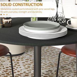 Tavolo da Pranzo Pieghevole da 35 Pollici con Gambe in Legno Massello Nero Anticato, Design Europeo con Piano Ribaltabile per Cucina, Sala da Pranzo, Laboratorio, Banchetti - Product Image 6
