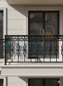 Grille de balustrade de balcon moderne sans cadre en aluminium et fer, résistante aux UV, à la rouille et à l'eau, durable et sécurisée - Product Image 2