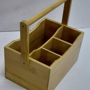 Ecofriendly <b>Wooden</b> Cutlery Holder Made From Sustainable Materials For Environment Conscious Home Organization - Product Image 5