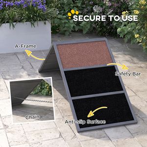 Rampa per Agility Canina Grigia con Superficie Antiscivolo per Tutte le Razze, Attrezzatura per Allenamento Ostacoli a Forma di A - Product Image 5
